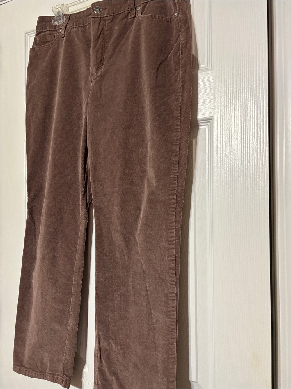 Gloria Vanderbilt Straight Leg Corduroy Pants - Merlot